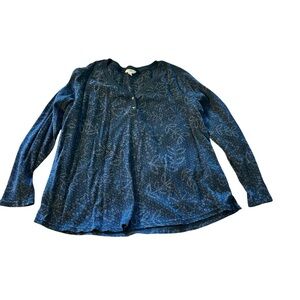 Terra & Sky Blue Patterned Long Sleeve Top